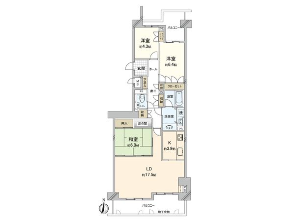 シーサイドももちヴェルデコート6番館 間取図(平面図)