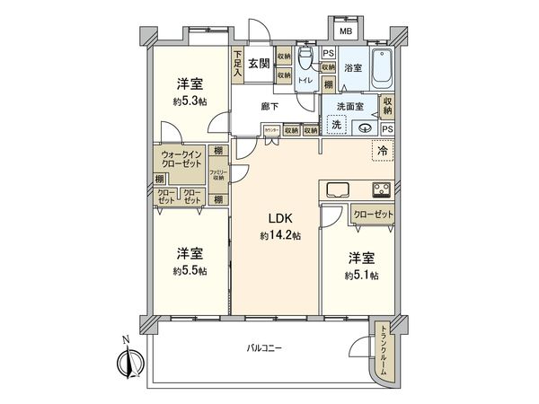 ネオステージ福重 間取図(平面図) ネオステージ福重 間取図(平面図)