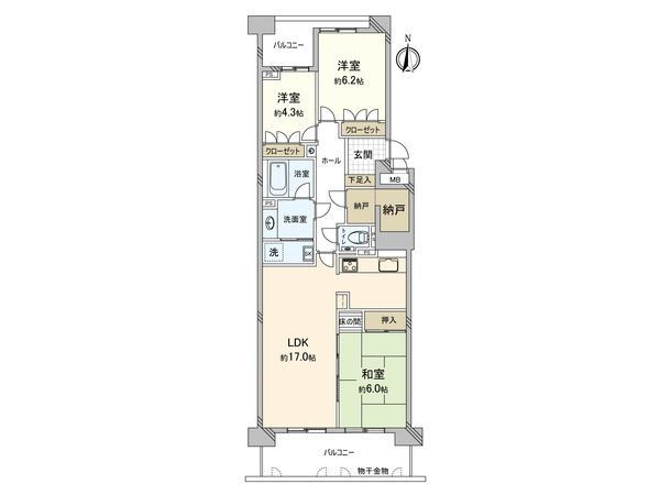 シーサイドももちヴェルデコート6番館 間取図(平面図) シーサイドももちヴェルデコート6番館 間取図(平面図)