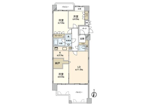 西福岡マリナタウンクレアコースト五番館 間取図(平面図)