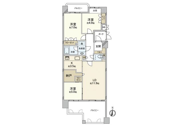 西福岡マリナタウンクレアコースト五番館 間取図(平面図)