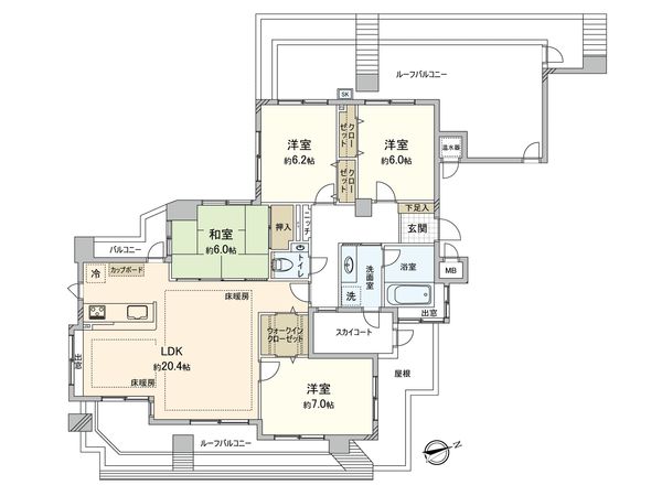 アメックスヒルズ高取 間取図(平面図) アメックスヒルズ高取 間取図(平面図)