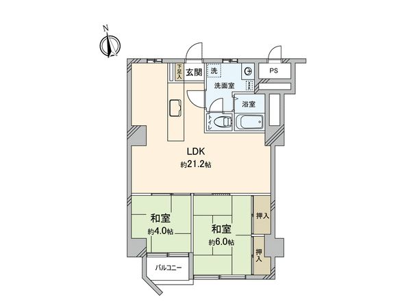 愛宕山ハイリビング 間取図(平面図)
