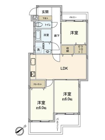 KBCマンションユーハイム室見 間取図(平面図)