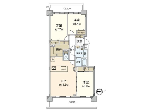 リベーラガーデン A棟 間取図(平面図) リベーラガーデン A棟 間取図(平面図)
