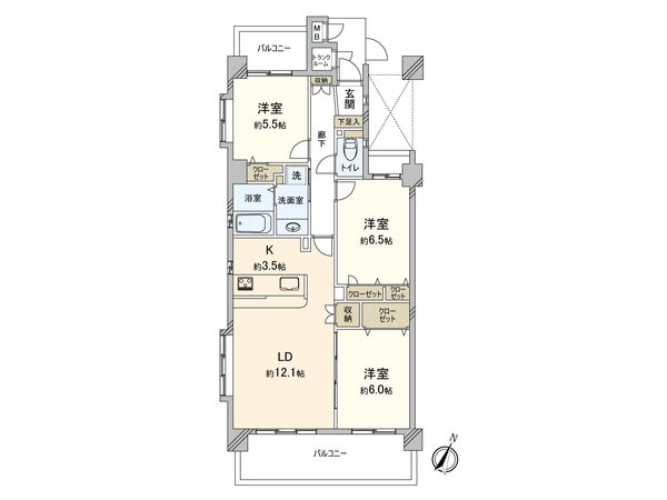 モントーレ藤崎南 間取図(平面図) モントーレ藤崎南 間取図(平面図)