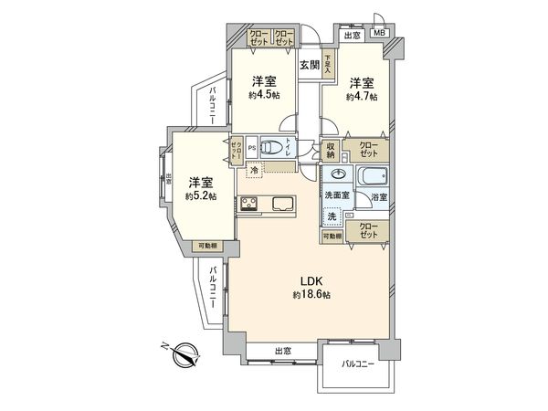 JGMヴェルデ室見 間取図(平面図)