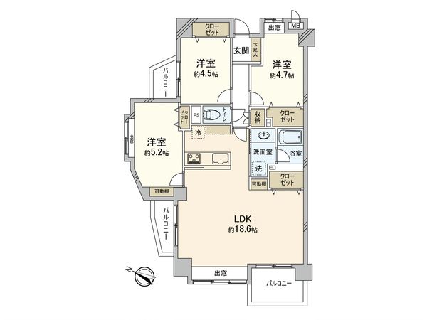 JGMヴェルデ室見 間取図(平面図) JGMヴェルデ室見 間取図(平面図)