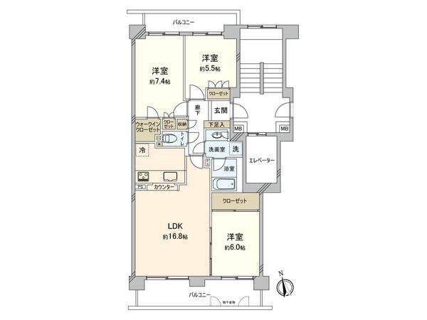 リベーラガーデン E棟(セントラルイースト) 間取図(平面図) リベーラガーデン E棟(セントラルイースト) 間取図(平面図)