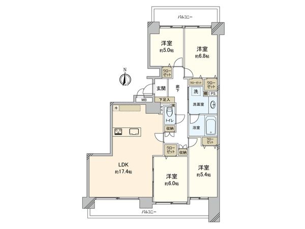 グランドメゾン藤崎弐番館 間取図(平面図) 間取図(平面図)