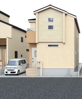 横浜1丁目 新築戸建3号棟 外観パース図