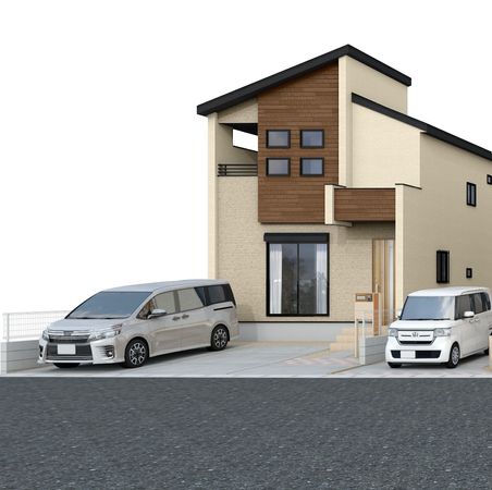 横浜1丁目 新築戸建4号棟 外観パース図 横浜1丁目 新築戸建4号棟 外観パース図