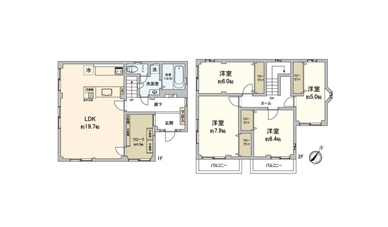 生松台2丁目 戸建 間取図(平面図) 生松台2丁目 戸建 間取図(平面図)