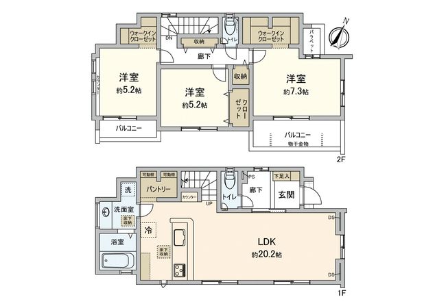 横浜1丁目 新築戸建1号棟 間取図(平面図) 横浜1丁目 新築戸建1号棟 間取図(平面図)