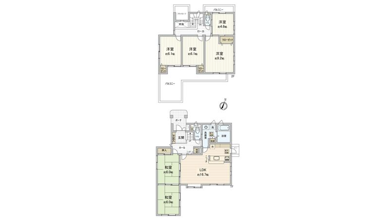 室見が丘3丁目 戸建 間取図(平面図) 室見が丘3丁目 戸建 間取図(平面図)