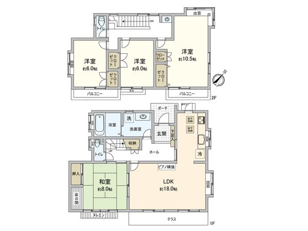 生松台1丁目 戸建 間取図(平面図) 生松台1丁目 戸建 間取図(平面図)