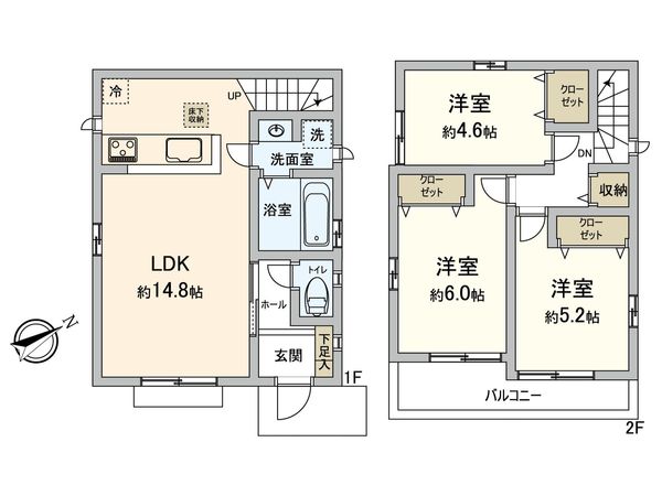 野方5丁目 新築戸建1号棟 間取図(平面図)