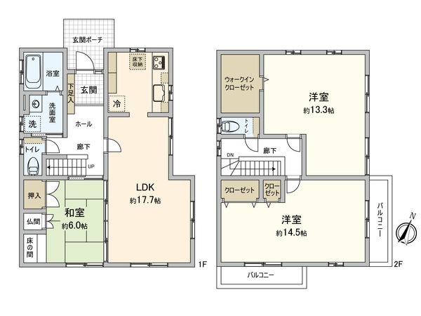 横浜3丁目 戸建 間取図(平面図) 横浜3丁目 戸建 間取図(平面図)
