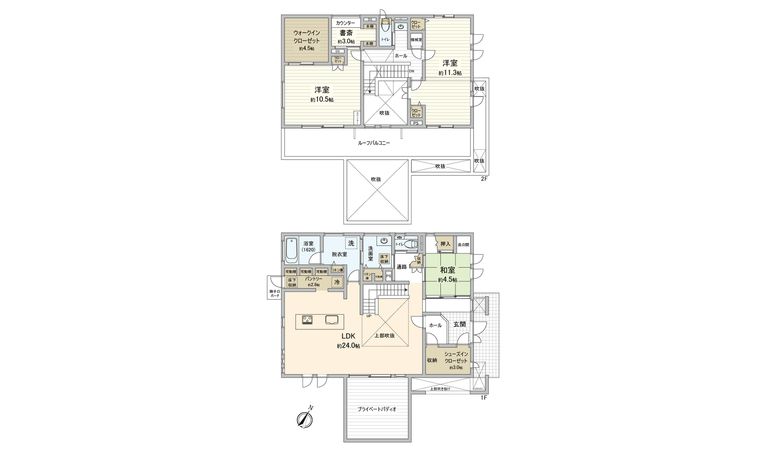 潤1丁目 戸建 間取図(平面図) 潤1丁目 戸建 間取図(平面図)