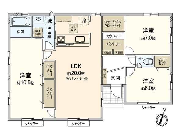 太郎丸2丁目 新築戸建2号棟 間取図(平面図) 太郎丸2丁目 新築戸建2号棟 間取図(平面図)