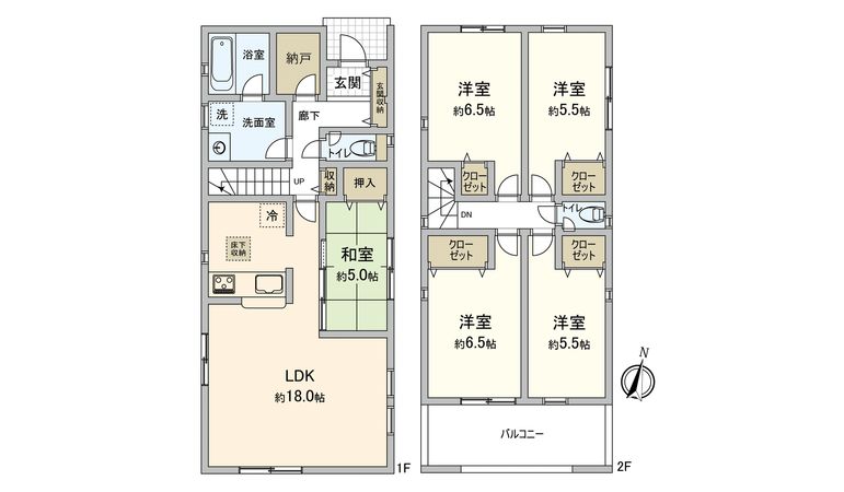 石丸2丁目 新築戸建5号棟 間取図(平面図) 石丸2丁目 新築戸建5号棟 間取図(平面図)