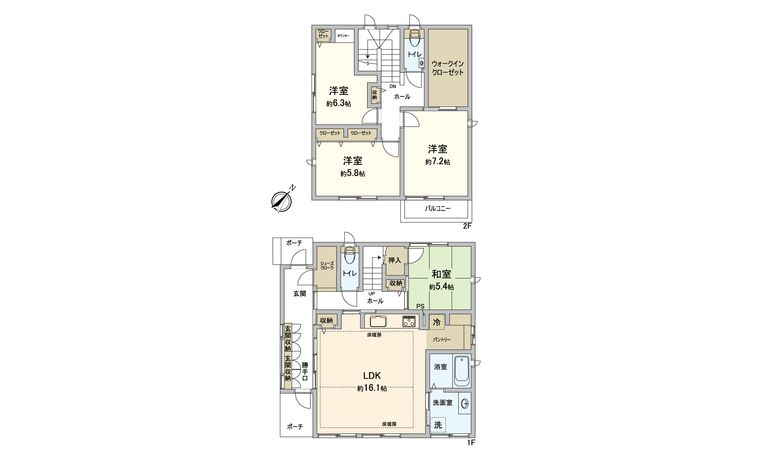 伊都の杜3丁目 戸建 間取図(平面図) 伊都の杜3丁目 戸建 間取図(平面図)