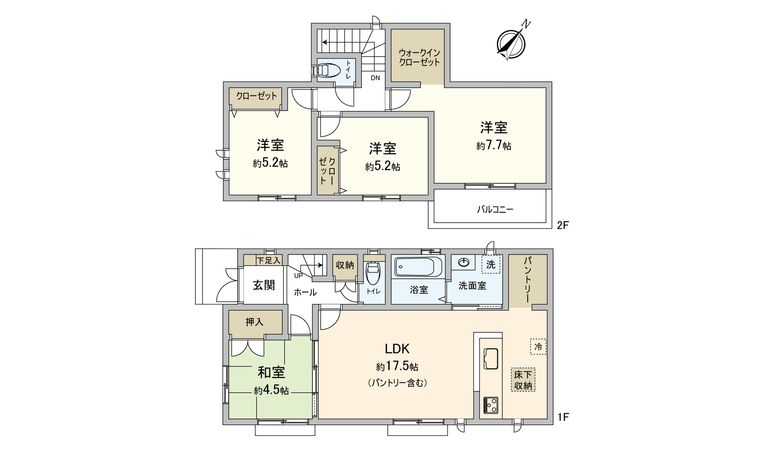 拾六町4丁目新築戸建A号棟 間取図(平面図) 拾六町4丁目新築戸建A号棟 間取図(平面図)