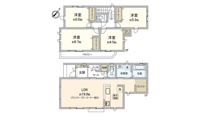 拾六町4丁目新築戸建C号棟 間取図(平面図) 拾六町4丁目新築戸建C号棟 間取図(平面図)