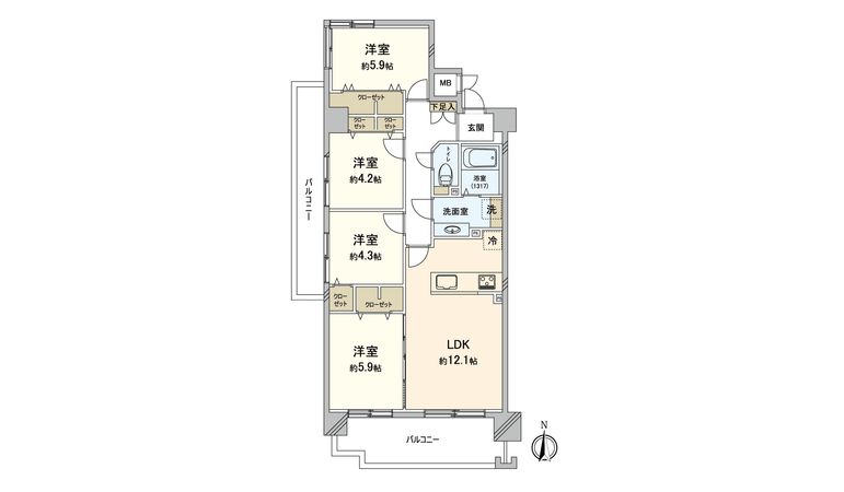コスモ小戸 間取図(平面図) コスモ小戸 間取図(平面図)