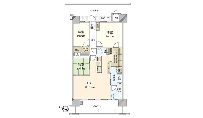 アルファステイツ九大学研都市駅前Ⅱ 間取図(平面図)