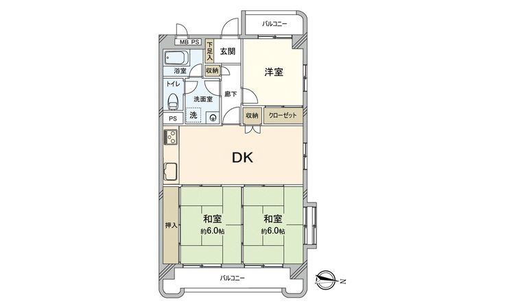 新栄アンピール新姪浜 間取図(平面図)
