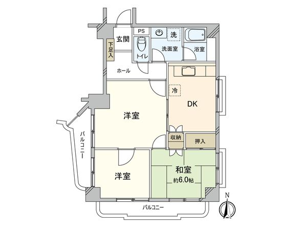 ロワールマンション姪浜 間取図(平面図) ロワールマンション姪浜 間取図(平面図)