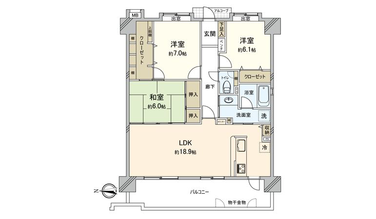 アンピール姪浜駅南 間取図(平面図)