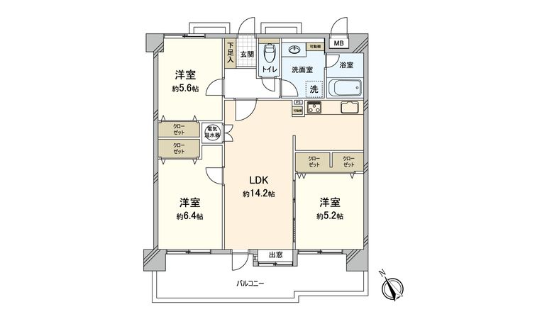 オリエントハイツ前原 間取図(平面図) オリエントハイツ前原 間取図(平面図)