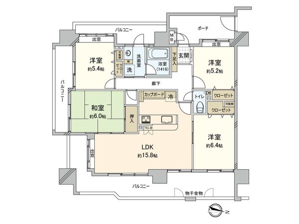 エイルヴィラミレニアムタワー前原15 間取図