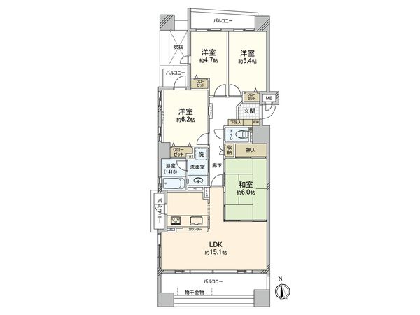 姪浜六丁目シティハウス 間取図(平面図)