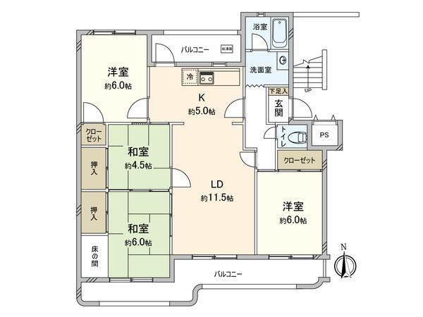 大町団地 2号棟 間取図(平面図)