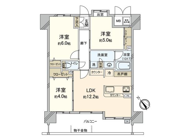 ネオヒューマインド姪浜 間取図(平面図)