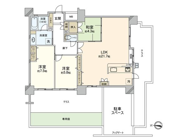アクセス姪浜エスタ 間取図(平面図) アクセス姪浜エスタ 間取図(平面図)