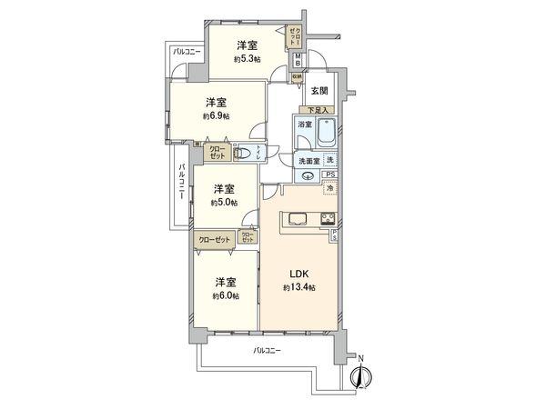 アンピール姪浜Ⅲ 間取図(平面図) 間取図(平面図)