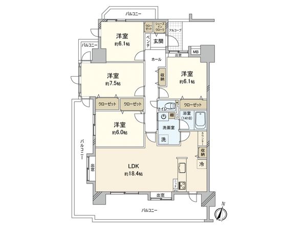 アンピール・リュエル姪浜弐番館 間取図(平面図)