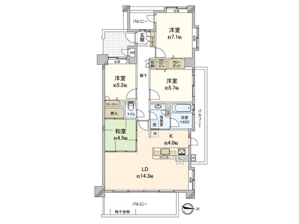 オーセントスクエア弥生 間取図(平面図) オーセントスクエア弥生 間取図(平面図)
