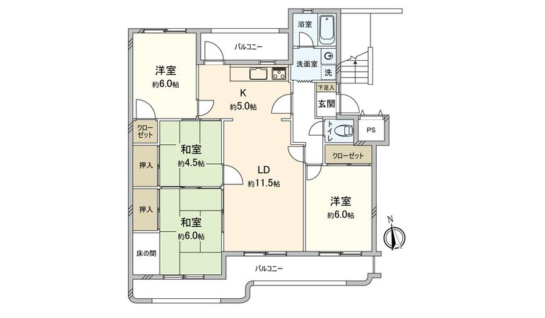 大町団地 8号棟 間取図(平面図) 大町団地 8号棟 間取図(平面図)