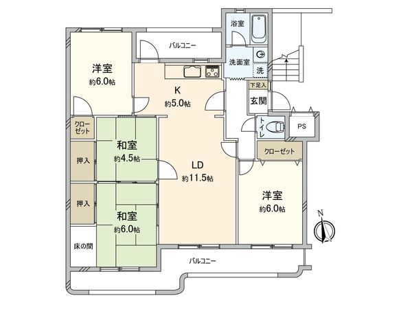 大町団地 8号棟 間取図(平面図) 大町団地 8号棟 間取図(平面図)