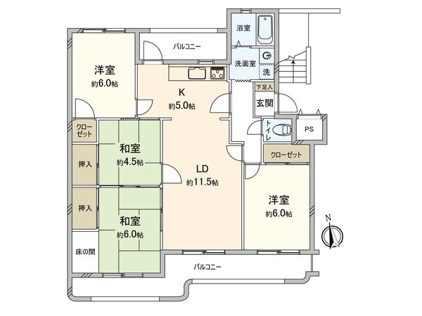 大町団地 8号棟 間取図(平面図) 大町団地 8号棟 間取図(平面図)