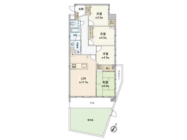 ライオンズマンション周船寺 間取図(平面図) 間取図(平面図)