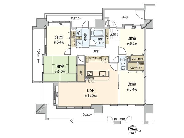 エイルヴィラミレニアムタワー前原15 間取図(平面図) エイルヴィラミレニアムタワー前原15 間取図(平面図)