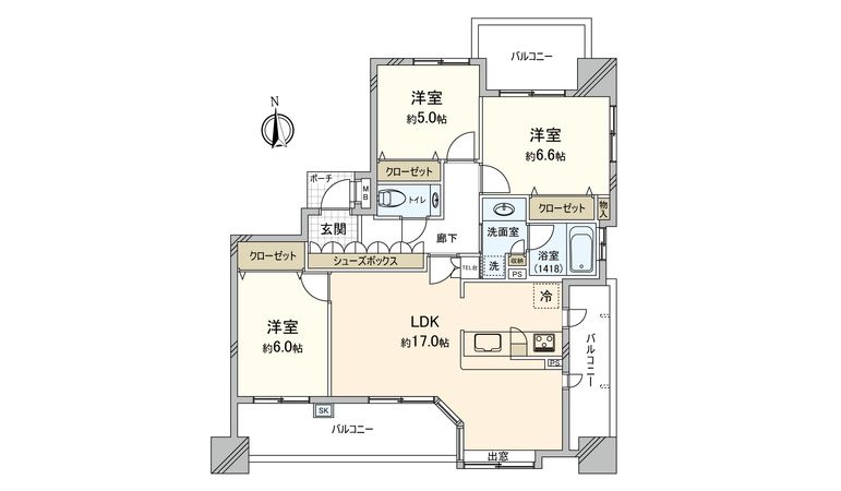 MJR姪浜 間取図(平面図) 間取図(平面図)