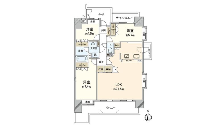 姪浜パーク・ホームズ 間取図(平面図)