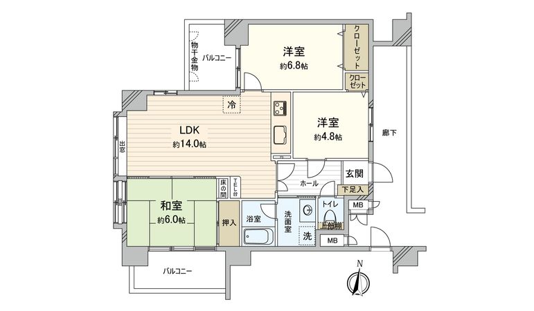 ダイヤモンドスクエア前原 間取図(平面図)